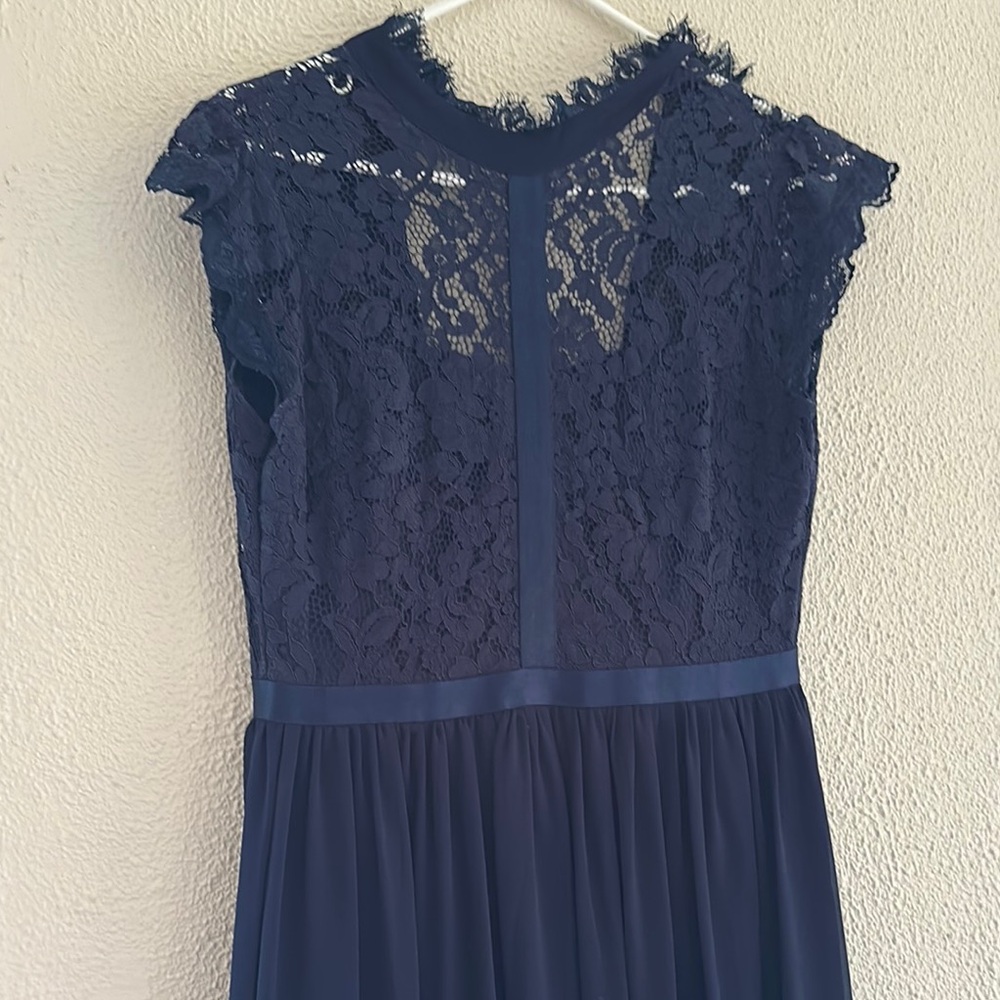 Elegant Navy Lace Dress